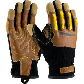 Pip Industries 120-4100/L PIP Maximum Safety® Journeyman KV, Professional Workmans Glove, Brown, L, 1 Pair image.