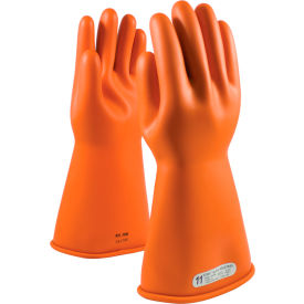 Pip Industries 147-1-14/10 PIP Electrical Rated Gloves, 14"L, Unlined, Smooth Finish, Beaded, Orange, Class 1, Size 10 image.