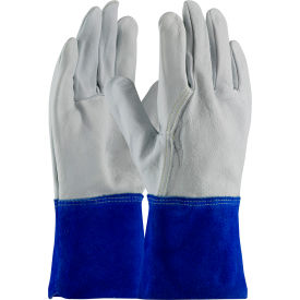 Pip Industries 75-4854/M PIP Mig Tig Welders Gloves, Top Grain Goatskin, Wing Thumb, 4"Length, Leather, M image.
