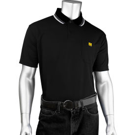 Men's Short Sleeve ESD Polo Shirt, 2XL, Black view 2