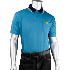 Men's Short Sleeve ESD Polo Shirt, 5XL, Royal Blue view 2