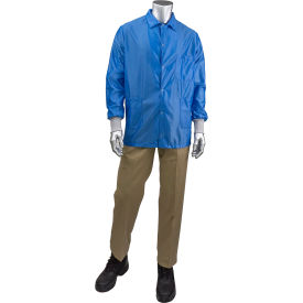 StatStar Short ESD Labcoat with Knit Cuff, 3XL, Royal Blue view 2