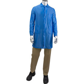 StatStar Long ESD Labcoat, XL, Royal Blue view 2