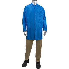 StatMaster Long ESD Labcoat, 3XL, Royal Blue view 2