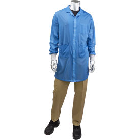 Long ESD Sheer Labcoat with Knit Cuff, 5XL, Nasa Blue view 2