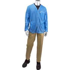 Short ESD Sheer Labcoat, 3XL, Nasa Blue view 2
