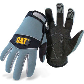 Pip Industries CAT012213J CAT® Neoprene Padded Palm Utility Gloves, Jumbo, Gray image.