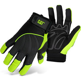 Pip Industries CAT0122242X CAT® High Visibility Synthetic Palm Utility Gloves, 2XL, Black image.