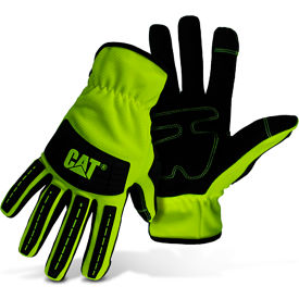 Pip Industries CAT012250L CAT® High Visibility Utility Gloves, Large, Green image.