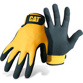 Pip Industries CAT017416M CAT® Nylon Nitrile Coated Palm Gloves, Medium, Yellow image.