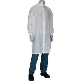 Cleanroom Frock with Military Collar, M, White view 2
