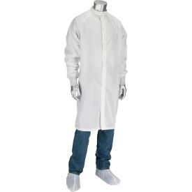 Cleanroom Frock with Raglan Sleeve & Knit Cuff, S, White view 2