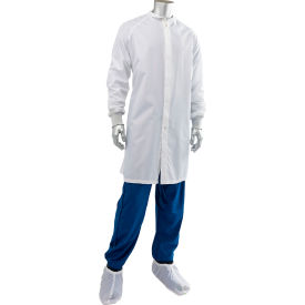 Cleanroom Frock with Zip Front, 2XL, White view 2