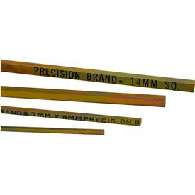 Precision Brand Products 4020 6mm Square Metric Keystock, Gold Dichromate Finish, 12" Length (Pack of 6) image.