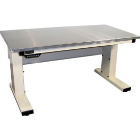 Pro-Line Millennium II Electric Adjustable Height Workbench 72 x 30" Stainless Steel Light Beige 