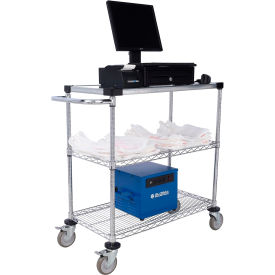 Nexel® Chrome 3 Tier Mobile Sales Unit Power 36""W x 18""D x 40""H