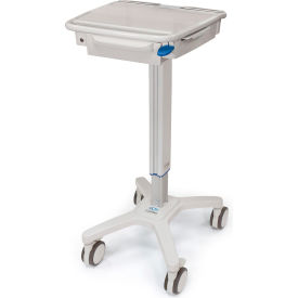 Capsa Solutions, Llc 1970515 Capsa Healthcare SlimCart Mobile Laptop Cart with 1 Drawer, 33-1/4" to 49-3/5"H, Gray image.