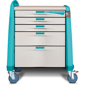 Capsa Solutions, Llc AM-AN-CMP-ALOK-G Capsa Healthcare Avalo® Anesthesia Cart w/ Compact Height & Autolock, Green image.