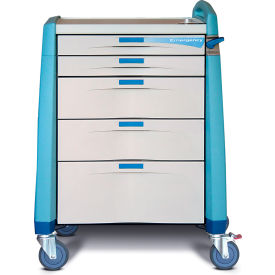 Capsa Solutions, Llc AM-EM-INT-BLUE Capsa Healthcare Avalo® Emergency Cart, Blue, Intermediate Height image.