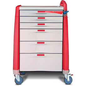 Capsa Solutions, Llc AM-EM-STD-RED Capsa Healthcare Avalo® Emergency Cart, Red, Standard Height image.