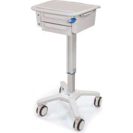 Capsa Solutions, Llc 1970516 Capsa Healthcare SlimCare Mobile Laptop Cart with 2 Drawers, 33-1/4" to 49-7/10"H, Gray image.