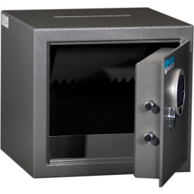 Protex Safe Co. LLC HD-34C Protex Burglary Safe with a Drop Slot & Electronic Lock HD-34C 14-1/8" x 12-3/4" x 13" Gray image.
