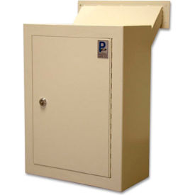 Protex Safe Co. LLC MDL-170 Protex Wall Drop Box with Adjustable Chute & Keyed Lock MDL-170 12" x 6" x 16" Beige image.