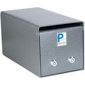 Protex Safe Co. LLC SDB-104 Protex Undercounter Depository Drop Box SDB-104 with Dual Lock 12"W x 6"D x 6"H, Gray image.