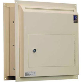 Protex Safe Co. LLC WDS-311-DD Protex Through-The-Wall Depository Drop Box WDS-311-DD with Dual Doors  14"W x 8-3/4"D x 15"H, Beige image.
