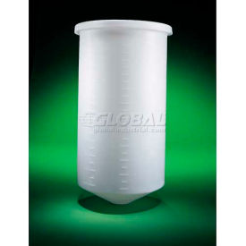 Saint Gobain PP 30 Gal. Conical-Bottom Tank w/Cover 18""Dia. x 35""H 3/16""Wall Off White