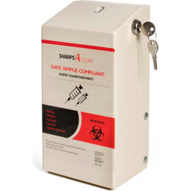 Post Medical 150-S Post Medical Wall Mount Enclosure with Lock and Key, For 1.5 Qt. WD Series Sharps Containers image.