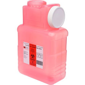 Post Medical 2201-LPR-22 Post Medical 1.5 Gallon Leak-tight Sharps Container with Locking Screw Cap, Translucent Red, 22/CS image.