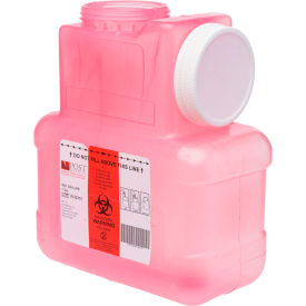 Post Medical 3301-LPR-12 Post Medical 1 Gallon Leak-tight Sharps Container with Locking Screw Cap, Translucent Red, 12/CS image.