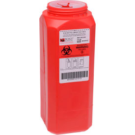 Post Medical WD-200 Post Medical 2 Quart Leak-tight Sharps Container with Locking Screw Cap, Red, 12/CS image.