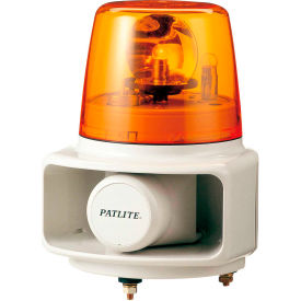 Patlite RT-24E-Y+FC015 Smart Alert Plus Rotating Beacon & Horn W/32 Sounds, Amber Light, DC24V