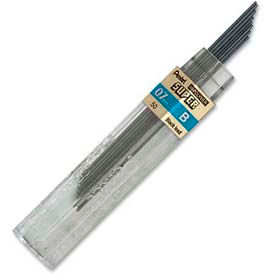 Pentel 50B Pentel® Super Hi-Polymer Lead Refill, B Leads, 0.7mm, Medium, Black, 12/Tube image.