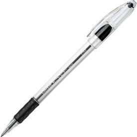 Pentel BK90A Pentel® RSVP Ballpoint Stick Pen, Fine, Clear Barrel, Black Ink, Dozen image.