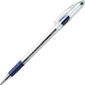 Pentel BK90C Pentel® RSVP Ballpoint Stick Pen, Fine, Clear Barrel, Blue Ink, Dozen image.