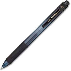 Pentel BL107A Pentel® EnerGel Retractable Gel Pen, 0.7mm, Metal Tip, Black Ink, Dozen image.