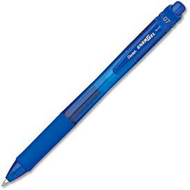 Pentel BL107C Pentel® EnerGel Retractable Gel Pen, 0.7mm, Metal Tip, Blue Ink, Dozen image.