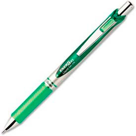 Pentel BL77D Pentel® EnerGel Liquid Retractable Gel Ink Pen, Metal Tip, Refillable, 0.7mm, Green Ink image.