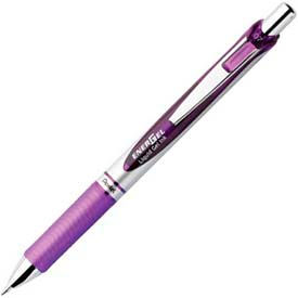Pentel BL77V Pentel® EnerGel Liquid Retractable Gel Ink Pen, Metal Tip, Refillable, 0.7mm, Violet Ink image.