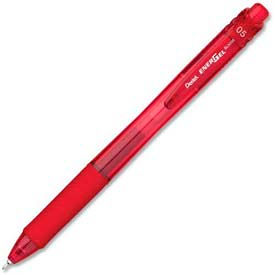 Pentel BLN105B Pentel® EnerGel Retractable Pen, Needle Fine Tip, 0.5mm, Red Ink, Dozen image.