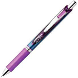 Pentel BLN77V Pentel® EnerGel Retractable Gel Pen, Refillable, Metal Tip, 0.7mm, Violet Ink image.