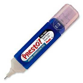 Pentel Presto! Multipurpose Correction Pen, 12 ml, White, 1 Each