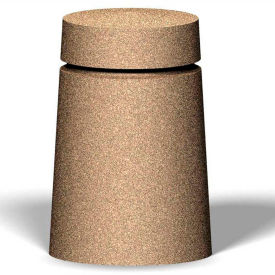 Petersen Manufacturing 500-0590-Sand Type A Mount Petersen Manufacturing BR-24 Tapered Round Concrete Bollard, 24" Dia X 36" H, Type A Mount, Sand image.