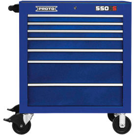 Proto J553441-7BL 550S Series 34""W X 25""D X 41""H 7 Drawer Blue Roller Cabinet