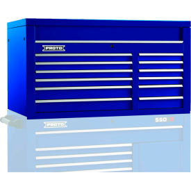 Proto J555027-12BL Proto J555027-12BL 550S Series 50"W X 25"D X 27"H 12 Drawer Blue Top Chest image.
