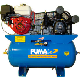 Puma TE-8030HGE Puma TE-8030HGE, 8 HP, Stationary Gas Compressor, 30 Gal, 175 PSI, 16.5 CFM, Honda,  Electric/Recoil image.