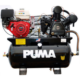 Puma TUK-13030HGE Puma TUK-13030HGE, 13HP, Stationary Gas Compressor, 30 Gal, 175 PSI, 24 CFM, Honda,  Electric/Recoil image.
